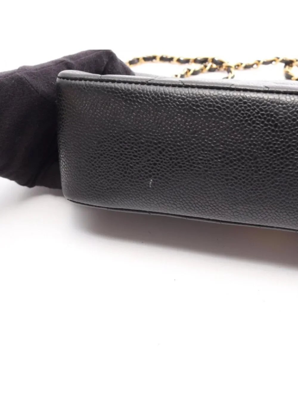 Chanel Shoulder Bag Quilted Diana Flap Black Caviar Leather Chain
